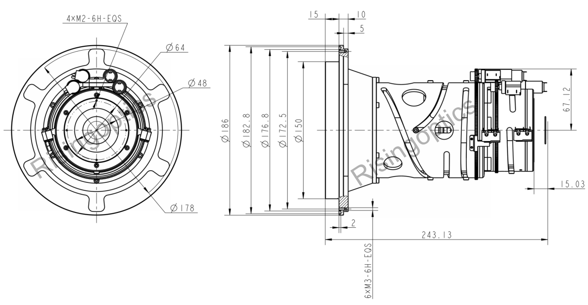 FL30-150mm F/0.95-1.13 LWIR Uncooled Continuous Zoom Lens For 1280x1024-12um