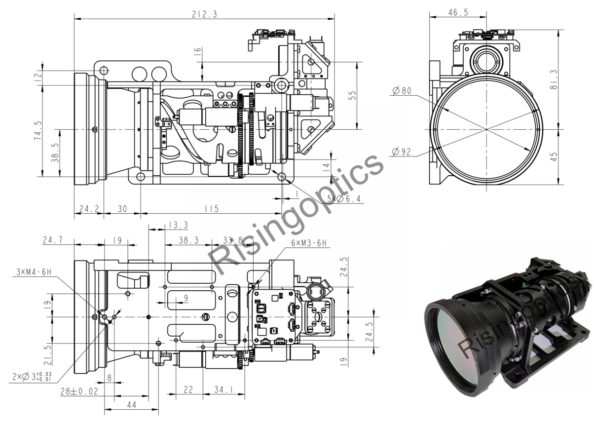 50-330mm F/4.0 Cooled Continuous Zoom Lens For 640x512-15um