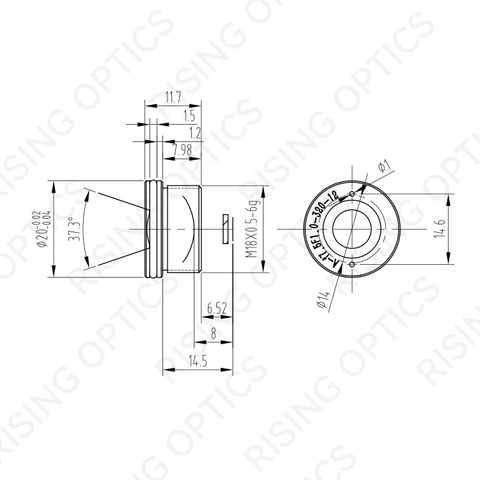 7.5mm F/1.0 LWIR Athermal Fixed Lens For 320x240-12um