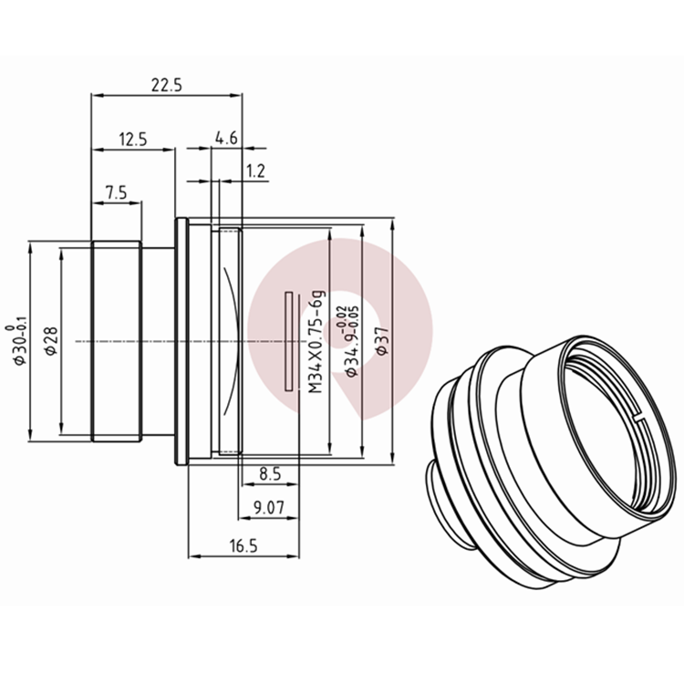 FL20mm F1.0 LWIR Athermal Lens For 640x512-17um Detector