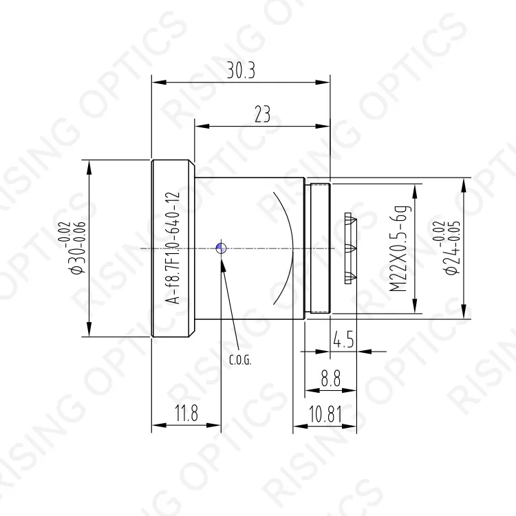 8.7mm F1.0 Infrared Athermal Lens For 640x512-12um