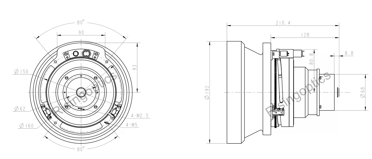 FL170mm F1.0 LWIR Uncooled Motorized Lens For 1024x768-12um