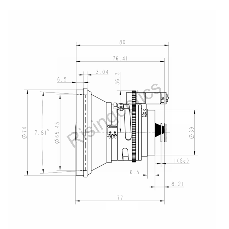 FL72mm F1.1 Motorized Adjustable LWIR Uncooled Lens For 640X512-12UM