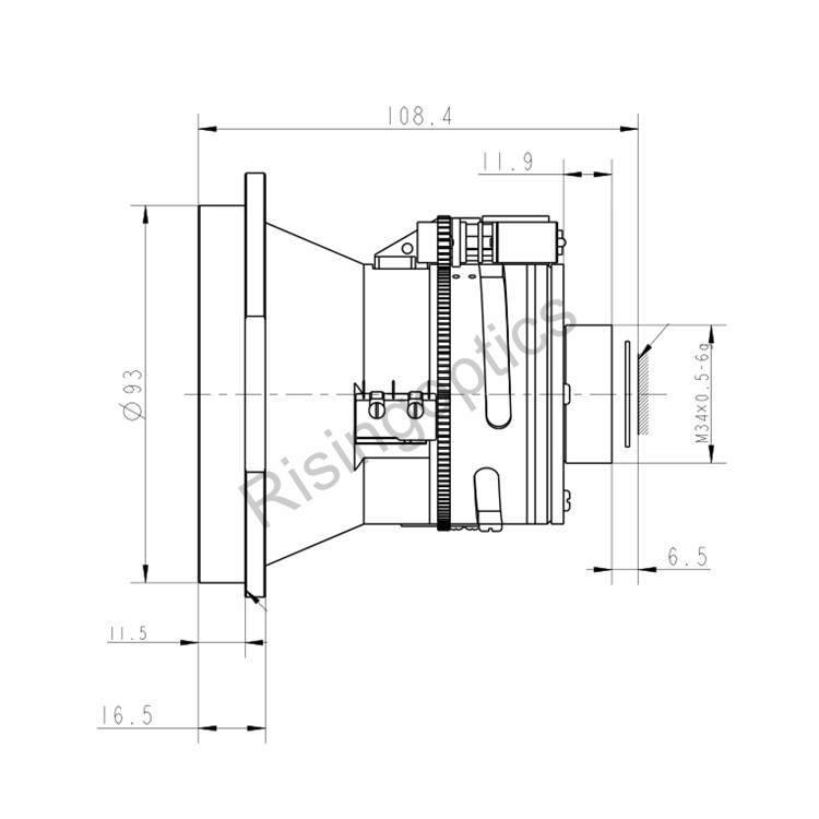 100mm F1.2 LWIR Uncooled Motorized Lens For Surveillance Camera