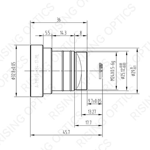 EFL 9mm F1.0 LWIR Athermal Lens For 384x288-17um Detector