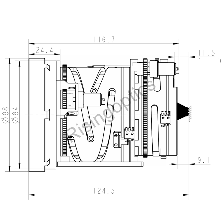 FL 23.7-89.5mm F0.83-1.0 LWIR Uncooled Continuous Zoom Lens For 640x512-12um