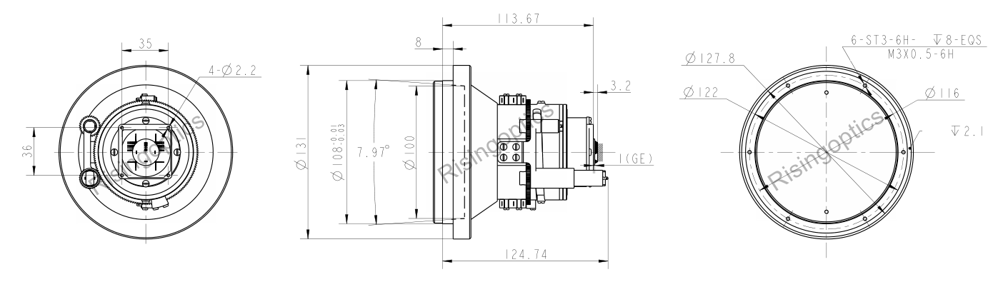 FL100mm F1.0 LWIR Uncooled Motorized Lens For 640x512-12um and 640x512-17um