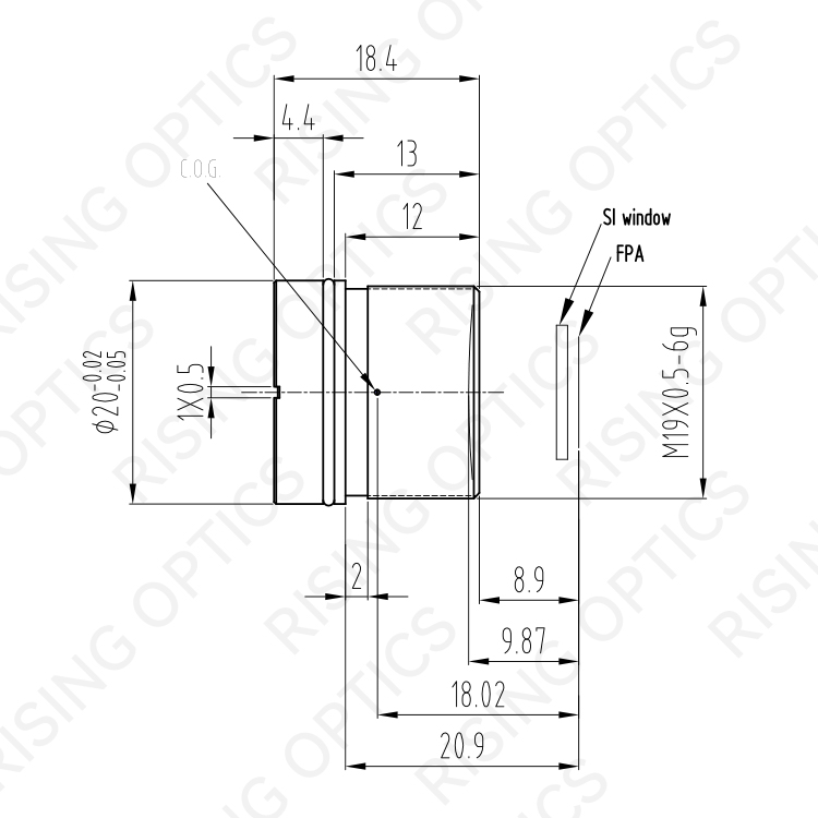 FL 13.5mm F1.0 LWIR Athermal Lenses For 640x512-12um Detector