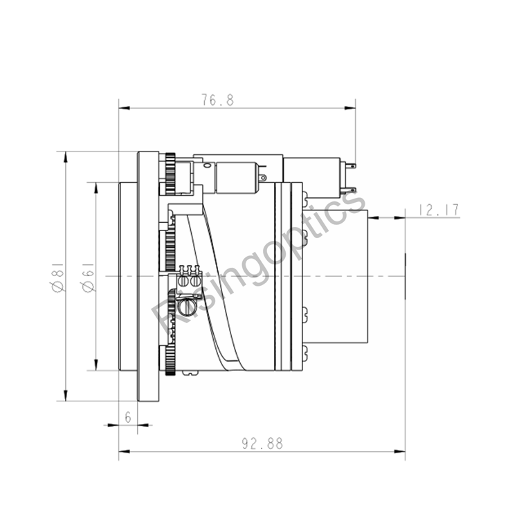 25/60mm F 0.9/1.2 LWIR Uncooled Dual-FOV Lens For 640x512-17um