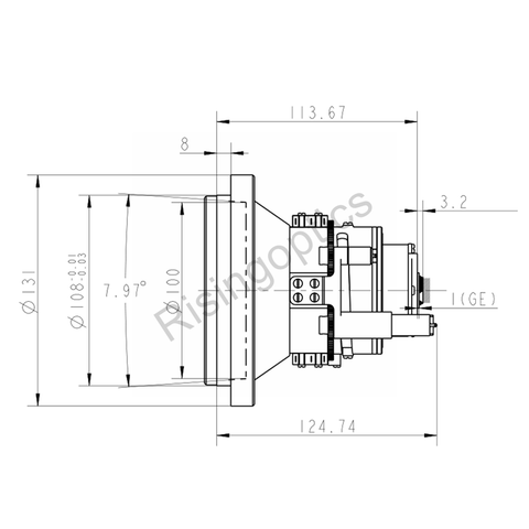 FL100mm F1.0 LWIR Uncooled Motorized Lens For 640x512-12um and 640x512-17um