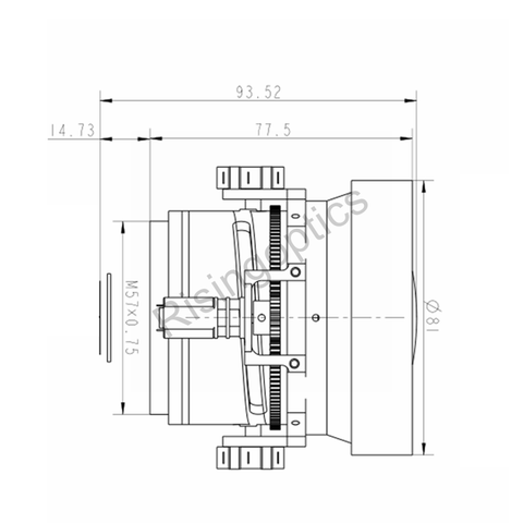 FL75mm F1.0 LWIR Motorized Lens For 1024x768-17um