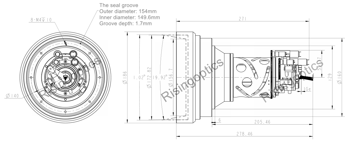 32-690mm F/4.0 MWIR Cooled Continuous Zoom Lens For 640x512-15um