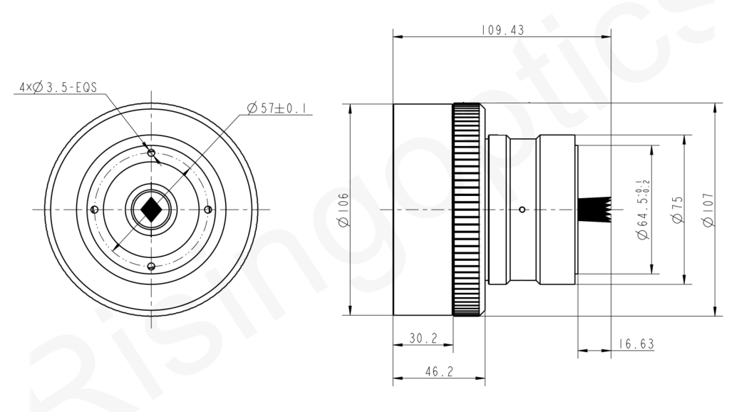 100mm F/2.0 MWIR Cooled Manual Focus Lens For 640x512-15um