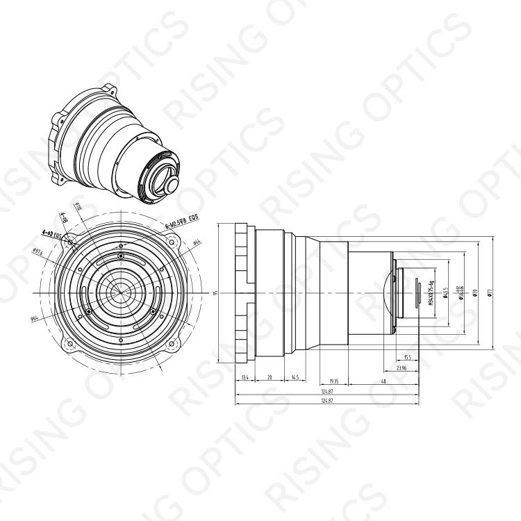 75mm F/1.0 Infrared Athermal Lens For 640x512-17um Detector