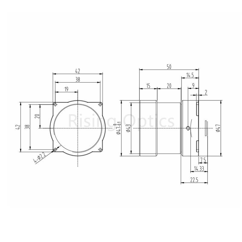 40mm athermal infrared lens with mini2 thermal camera module