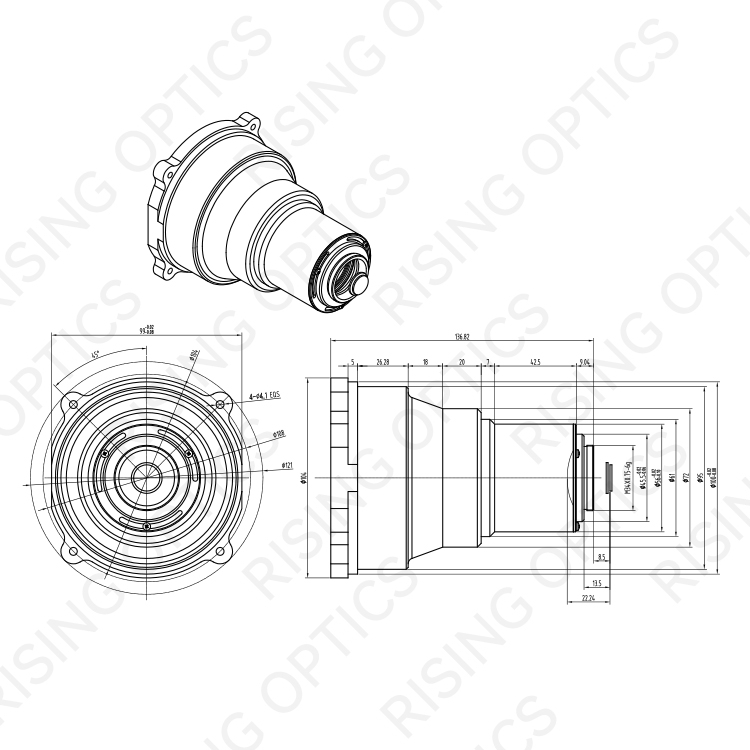 100mm F/1.2 LWIR Athermal Lens For 640x512-17um