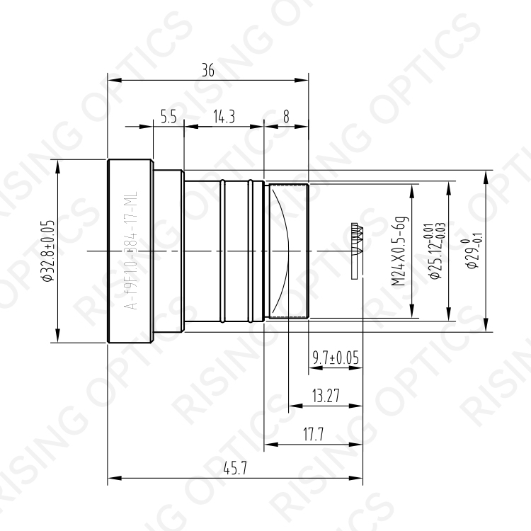 FL 9mm F/1.0 LWIR Athermal Lens For 384x288-17um