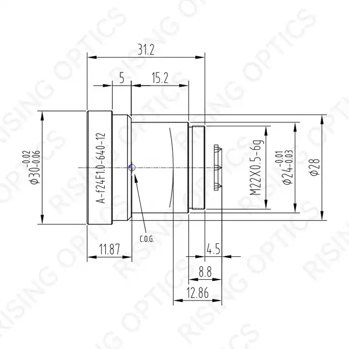 FL 24mm F1.0 LWIR Athermal Lens For 640x512-12um