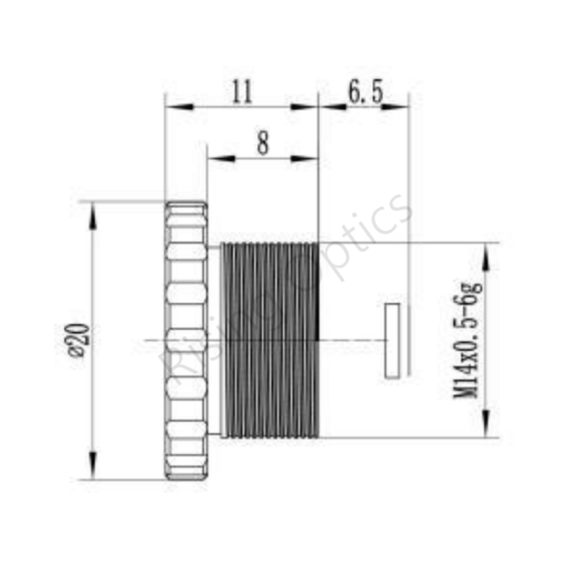 6mmF1.1 Vehicle Infrared Lens For 160x120-17um and 256x192-12um