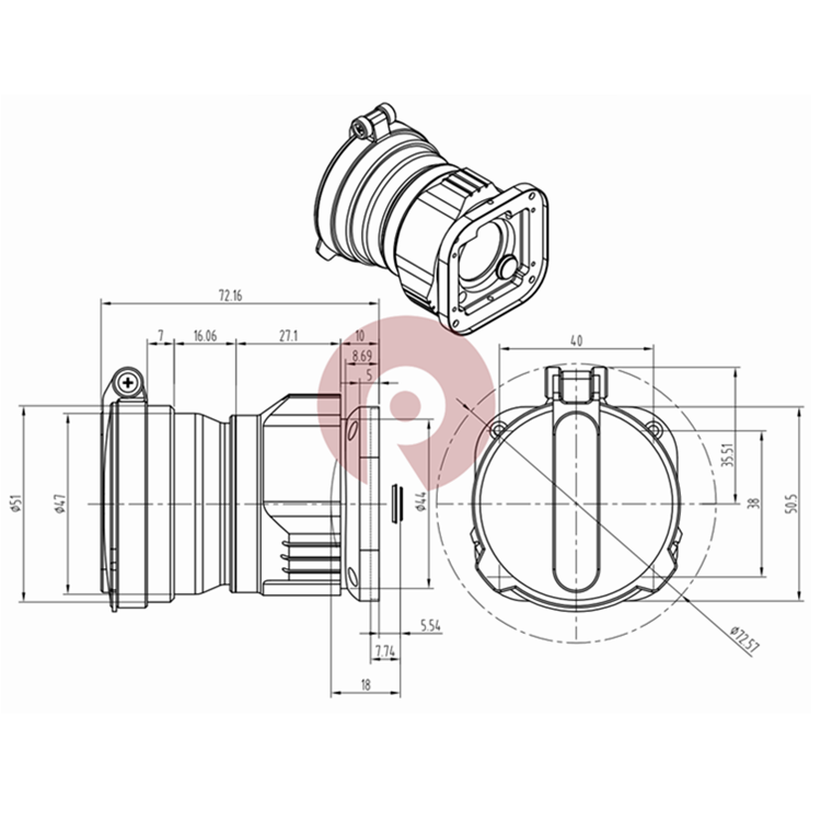 FL50mm F1.1 Long Wave Thermal Sight Lens For 384x288-17um