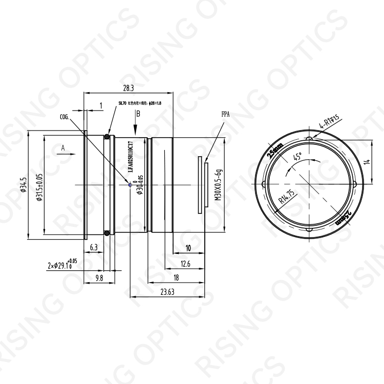 FL25mm F/1.0 LWIR Athermal Lens For 384x288-17um