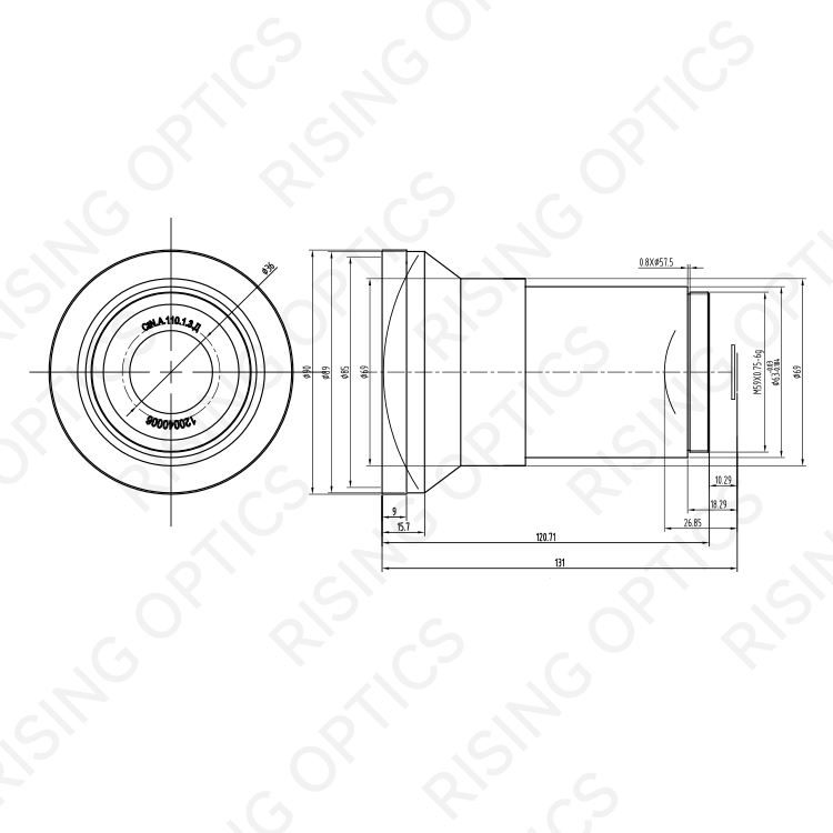 110mm F1.3 Infrared Athermal Lens For 640x512-17um