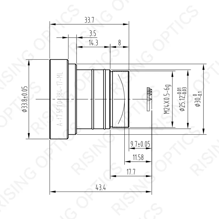 FL 7.5mm F/1.0 LWIR Athermal Lens For 384x288-17um