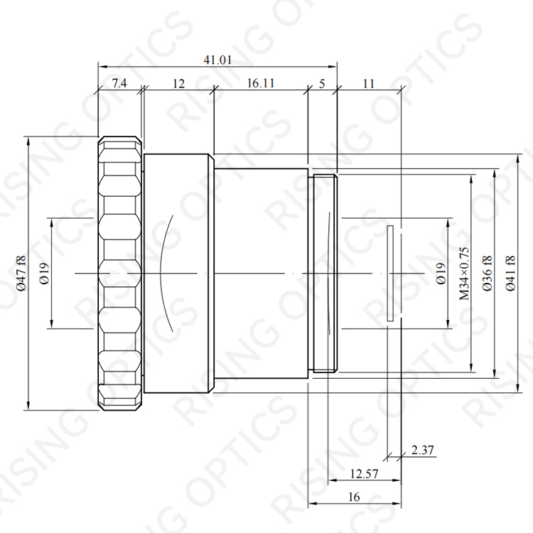 7.5mm F/1.0 LWIR Manual Lens For 640X480-17um and 384x288-17um