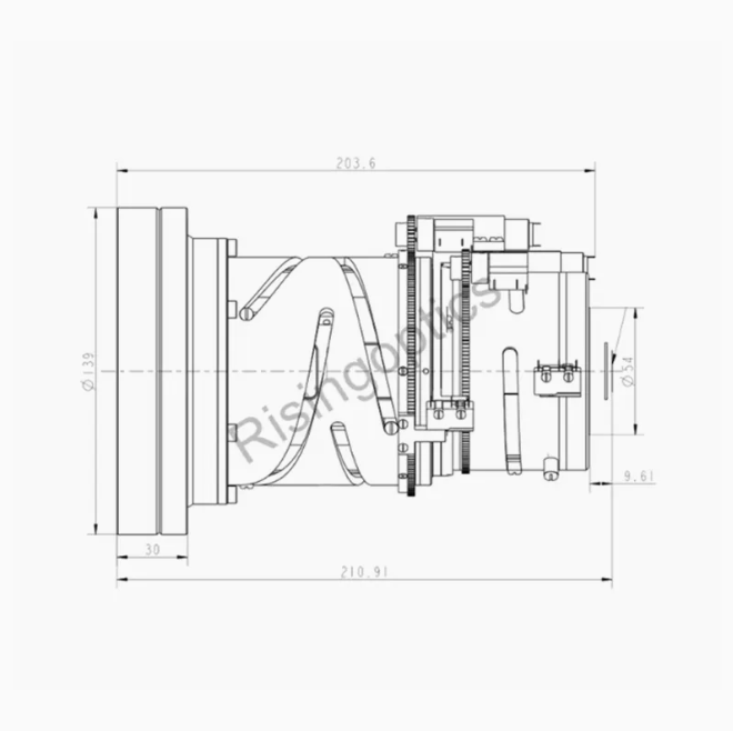 30-150mm F/0.87-1.2 LWIR Continuous Zoom Lens – Broad-Band Long-Range Thermal Imaging Optic