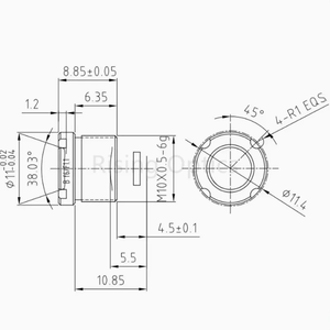 FL6mm F#1.0 LWIR Athermal Germanium Lens for 256x192-12um Detector 